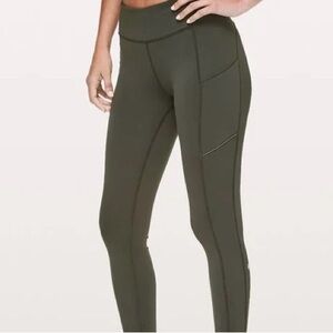 Lululemon Army Green Cropped Leggings Size 4